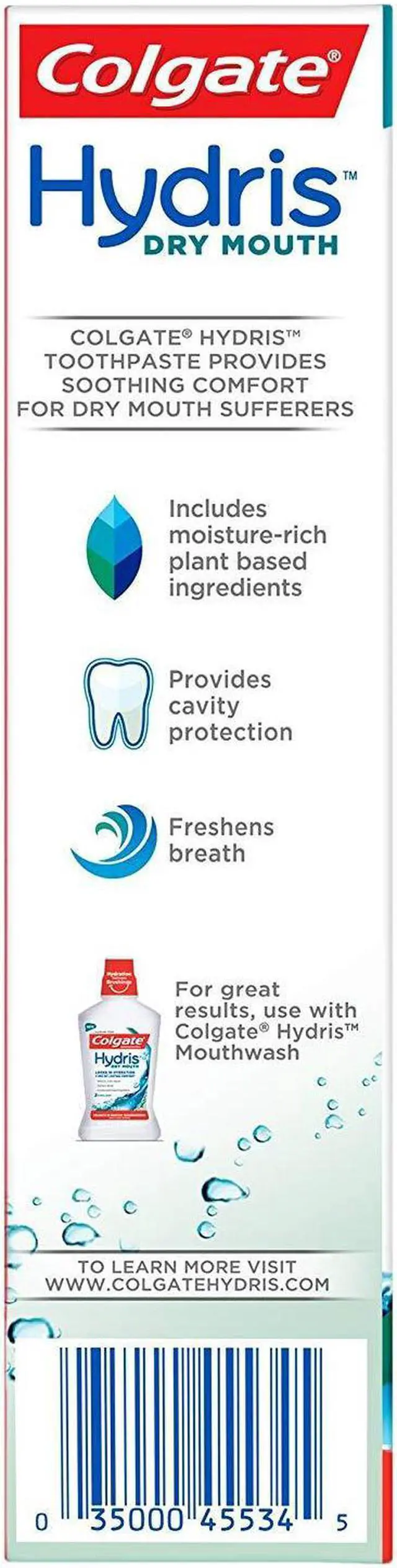 Alt view image 6 of 7 - Colgate Hydris Dry Mouth Mouthwash and Toothpaste, 16.9 Fluid Ounce - 4.2 Ounce