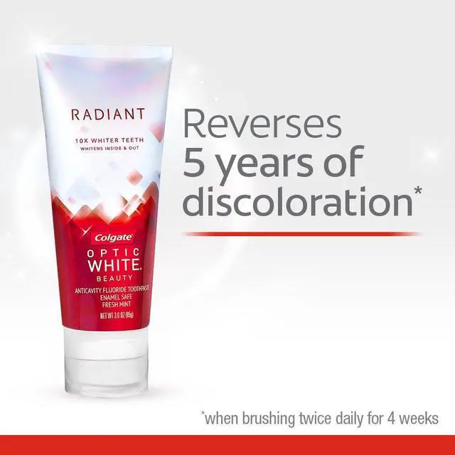 Alt view image 3 of 7 - Colgate Optic White Radiant Whitening Toothpaste - 3 ounce (6 Pack)