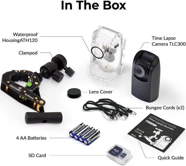Alt view image 2 of 7 - Brinno Time Lapse Camera BCC300-C Bundle, 2023 Time-lapse Camera Outdoor Construction Bundle with Wall Mount, LCD Screen, Extended Battery Life, Waterproof Case, and Clamp