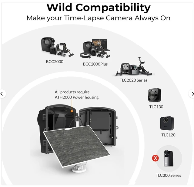 Alt view image 3 of 6 - Brinno ASP1000-P Solar Panel Kit Bundle with Mount for Time Lapse Camera
