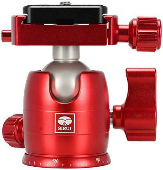 Main image of Sirui B-00 Aluminum Mini Ball Head with TY-C10 Plate, 11 lb Capacity, Red