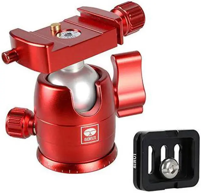 Alt view image 2 of 3 - Sirui B-00 Aluminum Mini Ball Head with TY-C10 Plate, 11 lb Capacity, Red