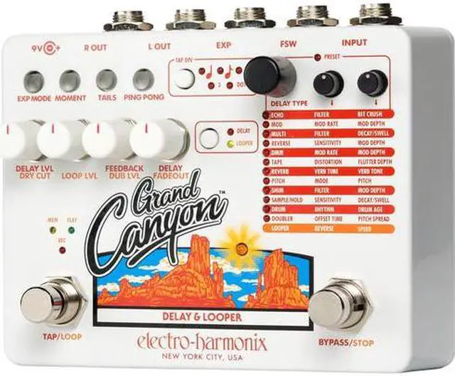 Alt view image 9 of 16 - Electro-Harmonix Grand Canyon Delay & Looper Guitar Effects Pedal