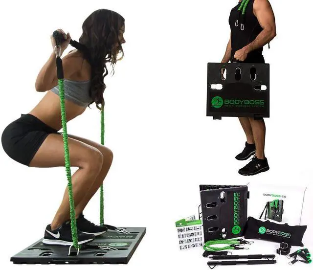Alt view image 6 of 9 - BodyBoss Home Gym 2.0 - Full Portable Gym Home Workout Package - Green