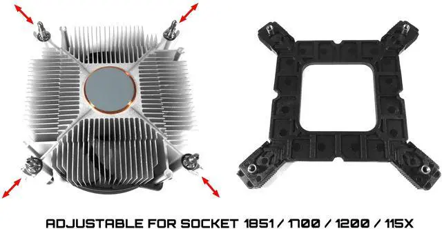 Alt view image 4 of 5 - TRONWIRE TW-24 95W CPU Cooler Aluminum Heatsink Copper Core Base 4-Pin PWM 92mm Fan Pre-Applied Thermal Paste for Intel Core i3 i5 i7 i9 Socket 1851 1700 1200 1151 1150 1155 1156 Desktop PC Computer