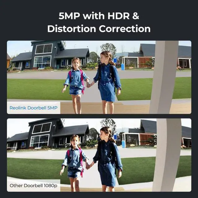 Alt view image 2 of 7 - Reolink 5MP Video Doorbell Camera, 2.4/5 GHz Wi-Fi, Person Detection, 2-Way Audio, 180° Wide View 2-Pack