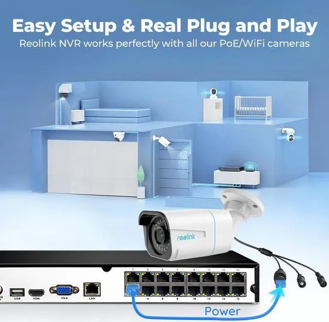 Alt view image 3 of 7 - Reolink 16CH NVR 4TB HDD Built-in, Support up to 12MP, 16-Channel PoE NVR for 24/7 Continuous Recording