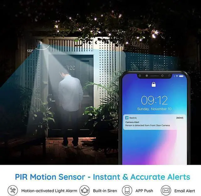 Alt view image 7 of 7 - Reolink Argus Series with Solar Panel Smart 4MP Wire-Free Camera with Motion Spotlight, Person/Vehicle Detection,Color Night Vision, Dual Band WiFi