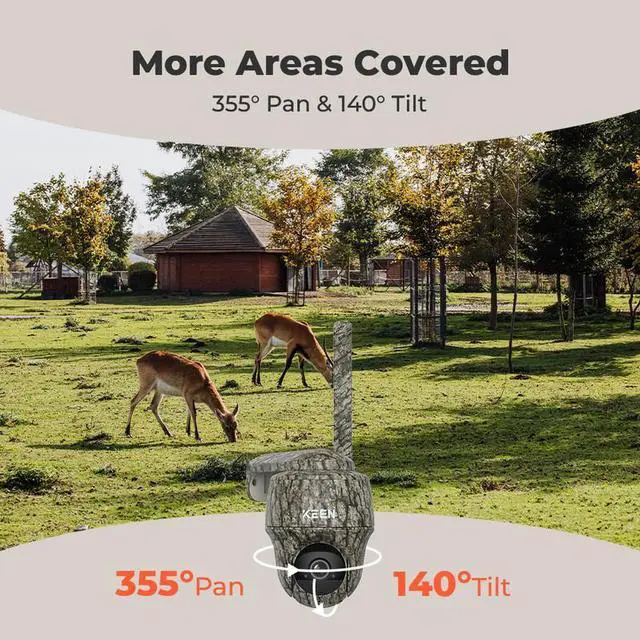 Alt view image 6 of 14 - Reolink 4G Battery Security Camera with Solar Panel 2 Cellular Trail Camera Wireless, 3G/4G LTE, Solar Powered Camera with 360° Pan Tilt, 2K Night Vision, Smart Motion Activated, No-Glow IR, No WiFi