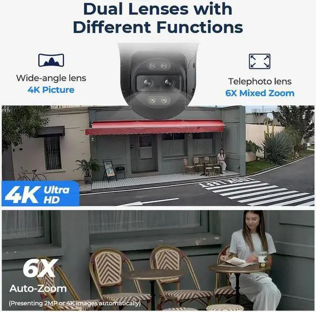 Alt view image 2 of 7 - Reolink Trackmix Series 4K 8MP Dual-Lens PTZ Camera with Motion Tracking, Wide-Angle & Telephoto Lenses