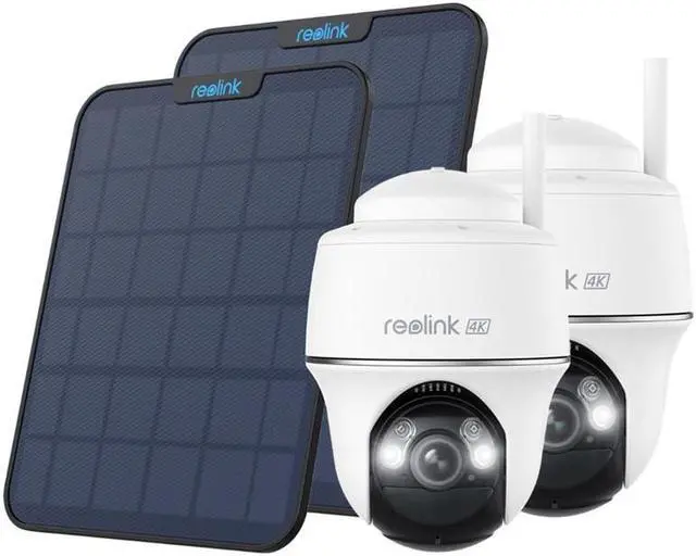 Main image of Reolink  2pcs Argus PT Ultra With Black Solar Panel 2 4K 8MP Wireless PT Standalone Solar/Battery Camera with Spotlights, Dual-Band WiFi