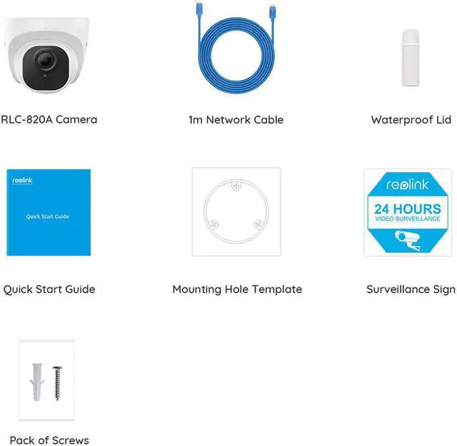 Alt view image 7 of 7 - Reolink 4K 8MP Outdoor Security Camera, Smart Human/Vehicle Detection PoE IP Camera Work with Google Assistant Audio Dome, 256GB Micro SD (not Included) Storage for 24/7 Recording, RLC-820A