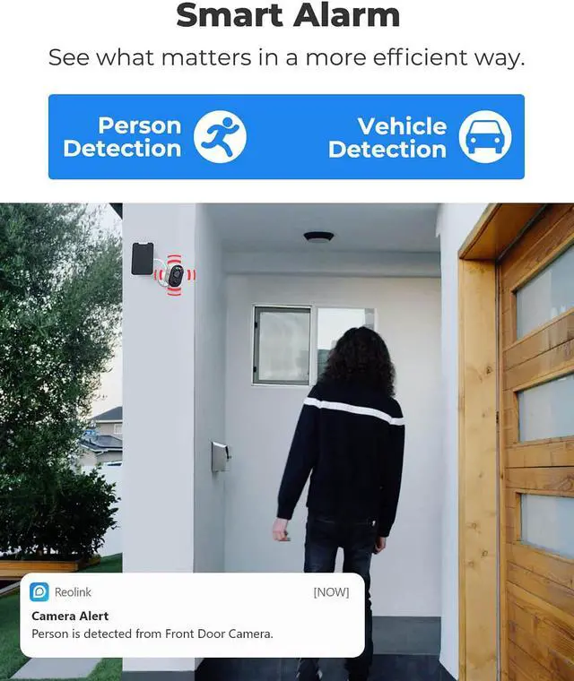 Alt view image 3 of 7 - REOLINK Spotlight Security Camera Wireless Outdoor with 2K Color Night Vision, Human/Vehicle Smart Detection, 2.4/5Ghz Dual-Band WiFi, Wire-Free Battery/Solar Powered Argus 3 Pro with Solar Panel