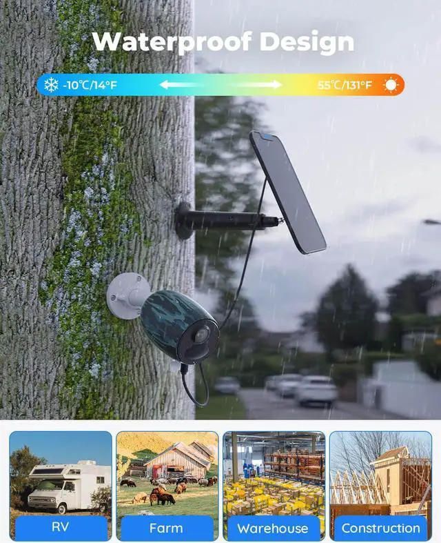 Alt view image 6 of 7 - Reolink 4G LTE Cellular Outdoor Security Camera, Wireless Battery/Solar Powered, 2K Night Vision, Smart Person/Vehicle Detection, Time Lapse, No WiFi Needed - Go Plus with Black Solar Panel