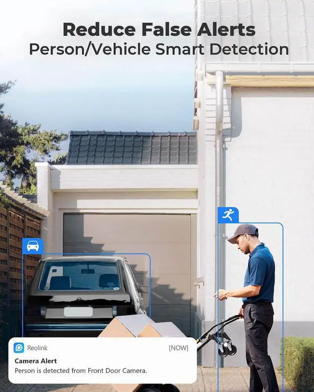 Alt view image 5 of 7 - Reolink 4G LTE Cellular Outdoor Security Camera, Wireless Battery/Solar Powered, 2K Night Vision, Smart Person/Vehicle Detection, Time Lapse, No WiFi Needed - Go Plus with Black Solar Panel