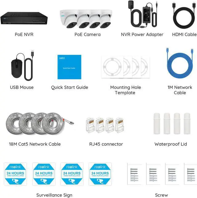 Alt view image 7 of 7 - Reolink 4K 16CH Smart PoE Security Camera System,16pcs 8MP IP Camera Support Huam/Car Detect IP66 Waterpoof +16CH NVR Pre-Installed with 4TB HDD(Include 16x18M Cat5 Cable) - RLK16-820D16-A