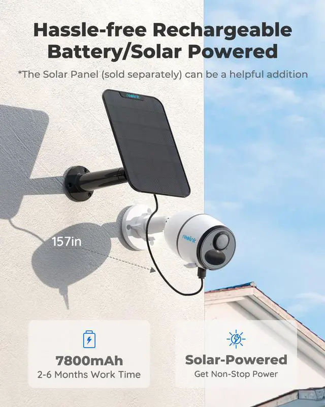 Alt view image 6 of 7 - Reolink Cellular Security Camera Wireless Outdoor, 4G LTE No WiFi Needed, 2K with Person/Vehicle Smart Detection & Playback, Rechargeable Battery Powered, Time Lapse, Two-Way Talk, Go Plus