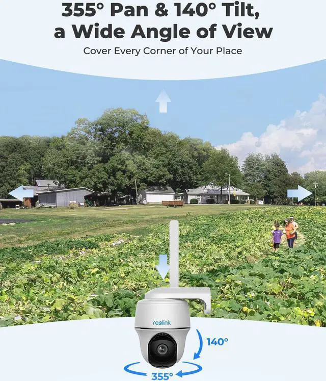 Alt view image 5 of 7 - Pan Tilt 3G/4G LTE Cellular Security Camera Outdoor Wireless, 2K HD /4MP, Night Vision, 2-Way Talk, Smart PIR Motion Detection, No WiFi, No Wires - Reolink Go PT Plus