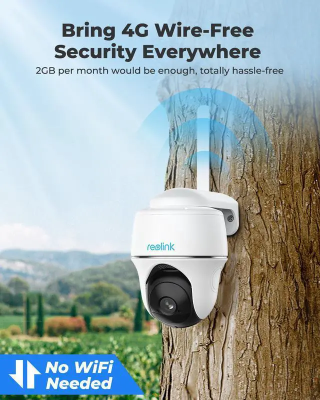 Alt view image 2 of 7 - Pan Tilt 3G/4G LTE Cellular Security Camera Outdoor Wireless, 2K HD /4MP, Night Vision, 2-Way Talk, Smart PIR Motion Detection, No WiFi, No Wires - Reolink Go PT Plus