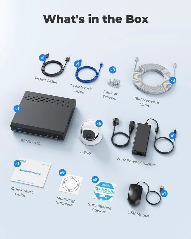 Alt view image 7 of 7 - Reolink 4K Security Camera System, 8pcs H.265 4K PoE Security Cameras Wired with Basic Person Vehicle Detection, 8MP/4K 16CH NVR with 4TB HDD for 24-7 Recording - RLK16-800D8