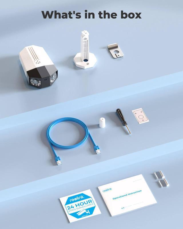 Alt view image 8 of 7 - REOLINK 4K PoE Security Camera System, IP Outdoor Camera in 180° FoV by Dual-Lens, Human/Vehicle/Pet Detection, Color Night Vision, Two Way Talk, Up to 256GB Micro SD Card -Reolink Duo 2 PoE