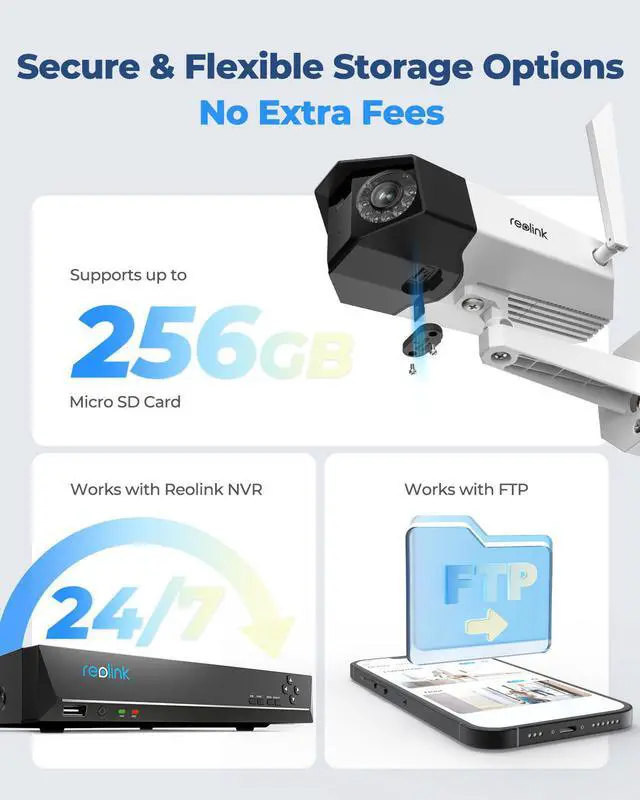 Alt view image 7 of 7 - Reolink 4K WiFi Security Camera Outdoor with 180° Ultra-Wide Angle, 2.4/5 GHz WiFi IP Camera, Smart Human/Vehicle/Pet Detection, Color Night Vision, IP66 Waterproof - Reolink Duo series WiFi  Camera