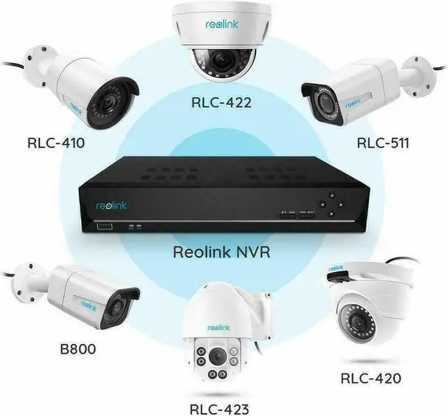 Alt view image 5 of 7 - Reolink 4K 8CH PoE NVR Home Security Camera System Video Recorder with 2TB HDD Support 8MP/5MP/4MP/1080p/720p HD PoE Camera, Human/Vehicle Detection Supported - RLN8-410