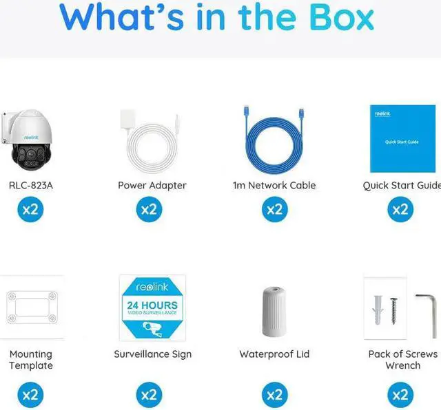 Alt view image 7 of 7 - Reolink PTZ PoE IP Security Camera Outdoor 8MP, 5X Optical Zoom Auto Tracking, 3pcs Spotlights Color Night Vision, Two Way Audio, Up to 256GB Storage, RLC-823A 2Pack