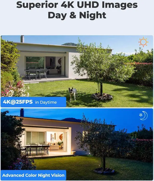 Alt view image 4 of 7 - Reolink PTZ Camera Outdoor 8MP, PoE IP Security Video Surveillance,5X Optical Zoom Auto Tracking, 3pcs Spotlights 196 Ft Color Night Vision, Two Way Audio, Up to 256GB SD Card(Not Included), RLC-823A