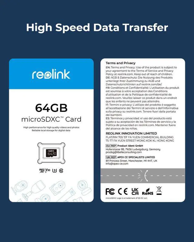 Alt view image 2 of 6 - Reolink Class 10 Micro SDXC TF Memory Card for Reolink Security Camera 64GB