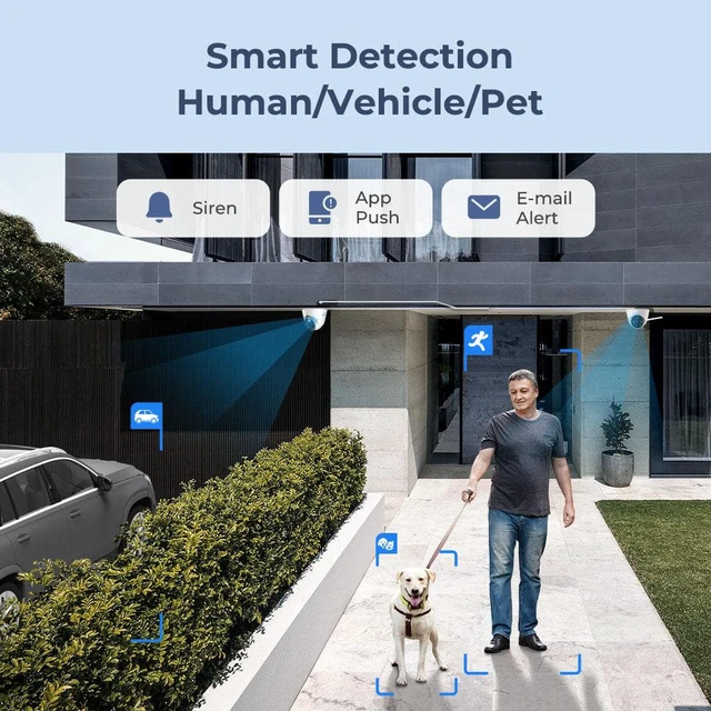 Alt view image 4 of 14 - REOLINK 12MP PoE Security Camera System, 8pcs H.265 12MP Security Cameras Wired, Person Vehicle Pet Detection, Two-Way Talk, Spotlights Color Night Vision, 16CH NVR with 4TB HDD, RLK16-1200D8-A