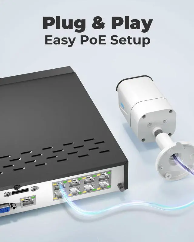 Alt view image 6 of 7 - Reolink 8CH NVR + 4pcs 8MP POE Cameras Bundled, 24/7 8MP Surveillance System Kit, Human/Car Detection 5X Optical Zoom with Spotlight, 2-Way Talk, Color Night Vision, H.265 2TB HDD Built-in, Up to 12TB