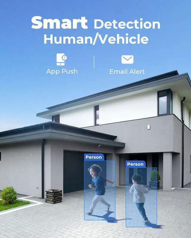 Alt view image 3 of 7 - Reolink 8CH 4K Security Camera System 4pcs 8MP Smart Person/Vehicle Detection Wired Outdoor PoE IP Cameras and 8CH 2TB HDD NVR for 24/7 Recording, Remote Access