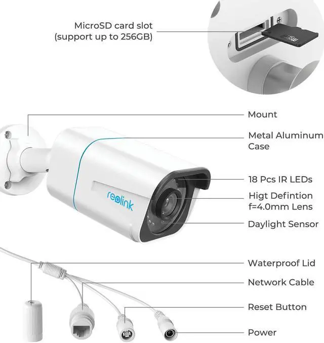 Alt view image 6 of 7 - Reolink 8CH 4K 8MP PoE Security Camera System Smart Person and Vehicle Detection, 4pcs 4K Outdoor PoE IP Cameras with 8CH 2TB HDD NVR, IR Night Vision Remote Access 24x7 Recording, RLK8-810B2D2-A