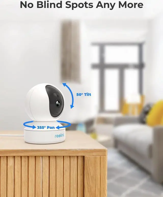 Alt view image 4 of 7 - Reolink E1 Wireless Security Camera, 3MP HD Plug-in Indoor WiFi Camera for Home Security/Baby Monitor/ Pets, Micro SD Card Storage, Pan Tilt, Night Vision, Works with Alexa/Google Assistant