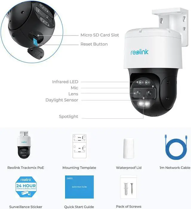 Alt view image 7 of 7 - Reolink 4K PTZ Security Camera System, Home IP PoE 360 Camera with Dual-Lens, Auto 6X Hybrid Zoomed Tracking, 355° Pan & 90° Tilt, Outdoor Surveillance, 2022 New Released, AI Detection, Trackmix PoE