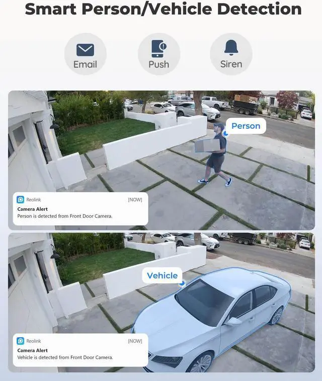 Alt view image 5 of 7 - REOLINK RLK8-1200D4-A 12MP 8CH PoE Security System, 4pcs H.265 12MP Domes Cameras Wired, Person/Vehicle/Pet Detection 2-Way Talk Spotlights Color Night Vision, 8CH NVR with 2TB HDD