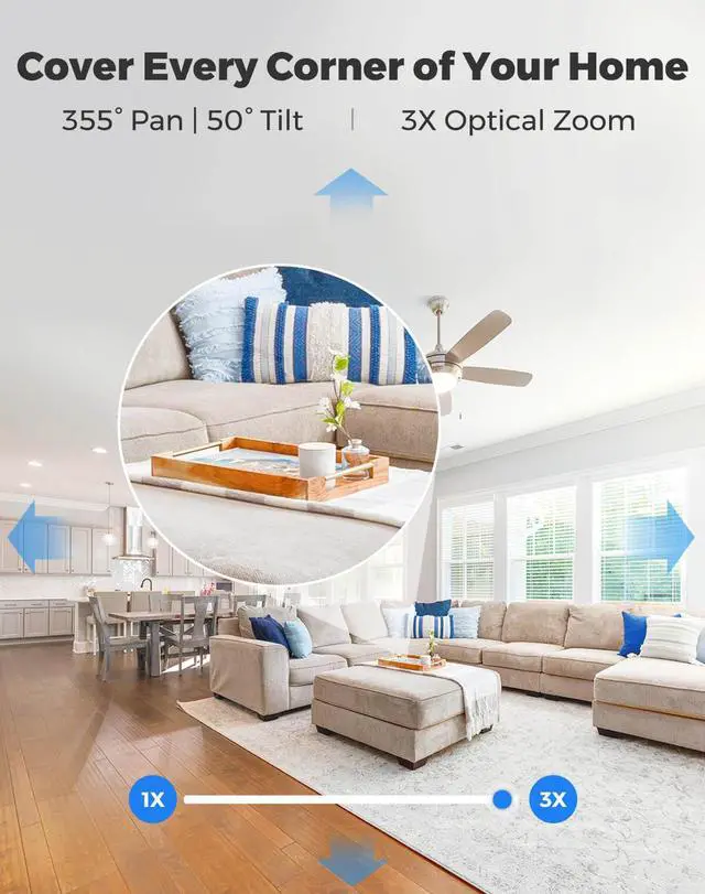 Alt view image 2 of 7 - Reolink 5MP PTZ Wireless WiFi Security Camera Baby Pet Monitor Renewed E1 Zoom