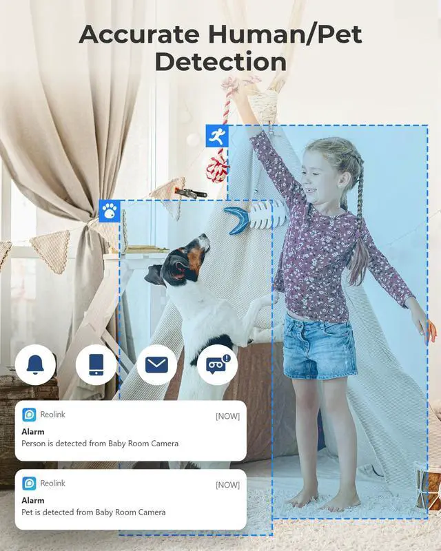 Alt view image 2 of 7 - Reolink E1 Smart Detect 3MP HD Wireless Security Camera, Plug-in Indoor 2.4GHz WiFi Camera for Home Security/Baby Monitor/Pets, Pan Tilt Night Vision Local Storage Works with Alexa/Google Assistant