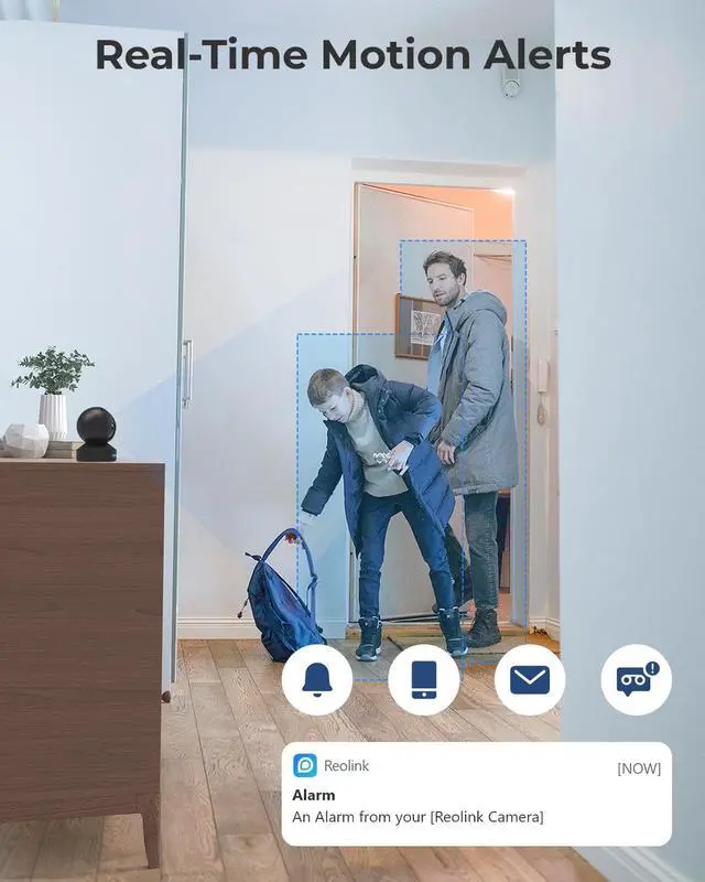 Alt view image 4 of 7 - Reolink E1 Pro 4MP HD  Auto-Tracking Indoor Security Camera, Plug-in 2.4/5 GHz WiFi, Two-way Audio Smart Person/Pet Detect Multiple Storage Options Ideal for Baby Monitor/Pet Camera/Elderly