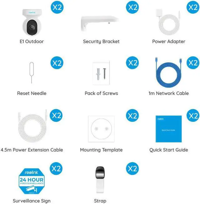 Alt view image 7 of 7 - Reolink E1 Outdoor-2Pack, 5MP HD PTZ WiFi Outdoor Security Camera with Motion Spotlights, Auto Tracking, 2.4/5GHz WiFi Home Security Camera, Color Night Vision, 3X Optical Zoom Human/Vehicle Alerts