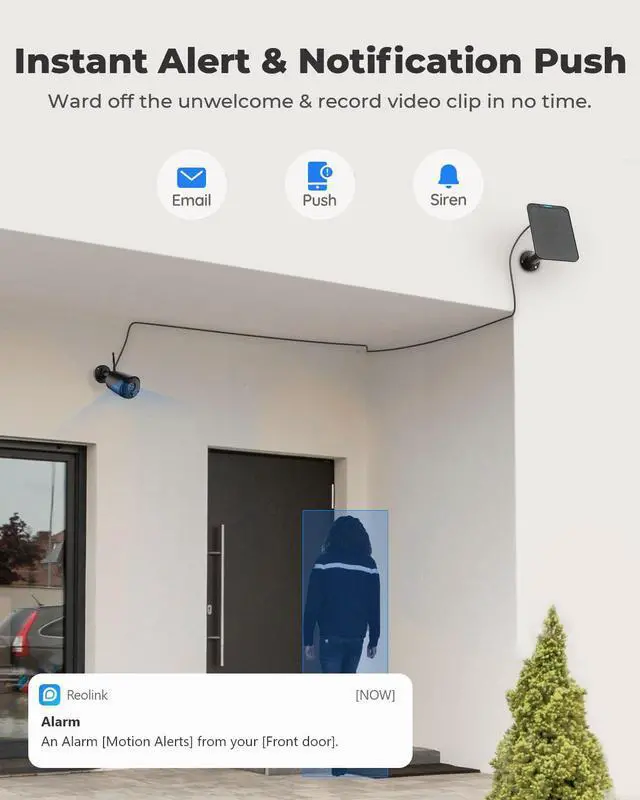 Alt view image 2 of 7 - Reolink Bundle Eco Black with Black Solar Panel, Security Camera Solar Battery Powered Outdoor