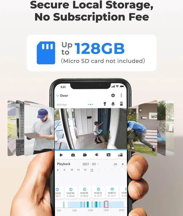 Alt view image 6 of 7 - Reolink Bundle Eco Black with Black Solar Panel, Security Camera Solar Battery Powered Outdoor