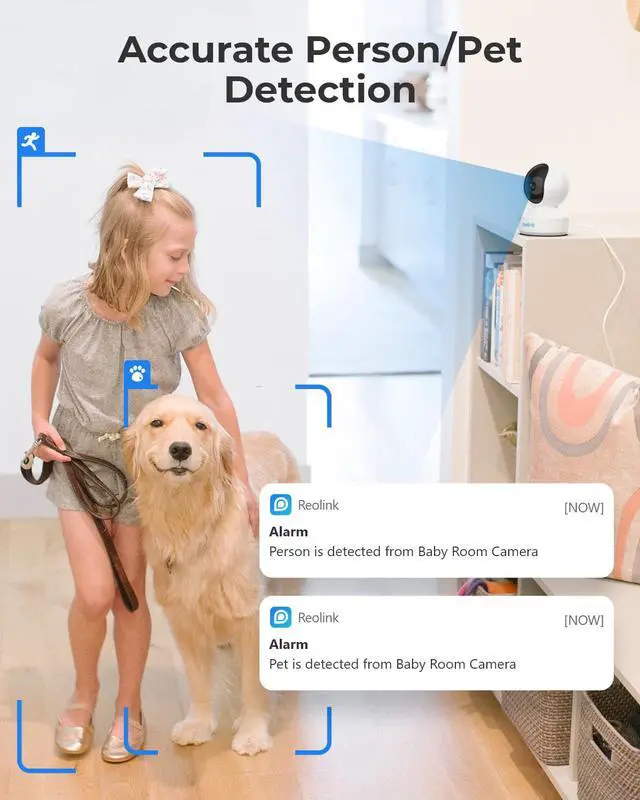 Alt view image 2 of 7 - Reolink Indoor Security Camera, Reolink 4MP HD Plug-in WiFi Camera for Home Security, Dual-Band WiFi, Multiple Storage Options, Motion Alters, Night Vision, Ideal for Baby Monitor/Pet Camera E1 Pro