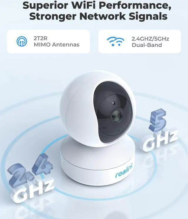 Alt view image 4 of 7 - Reolink E1 Pro Wireless Security Camera, 4MP HD Plug-in Indoor, 2.4/5GHz WiFi Camera for Home Security/Baby Monitor/ Pets Pan Tilt, Night Vision, Works with Alexa/Google Assistant