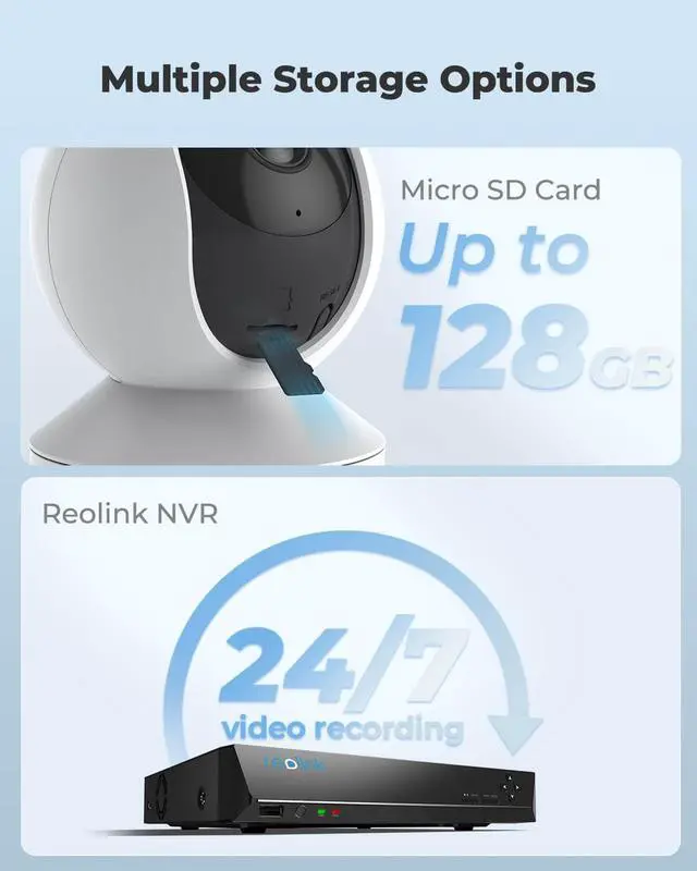 Alt view image 7 of 7 - Reolink E1 Pro Wireless Security Camera, 4MP HD Plug-in Indoor, 2.4/5GHz WiFi Camera for Home Security/Baby Monitor/ Pets Pan Tilt, Night Vision, Works with Alexa/Google Assistant