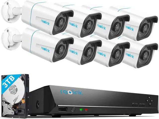 Main image of Reolink 16CH 4K Security System, 8pcs 4K RLC-810A Human/Car Detection Supported (8pcs Ethernet-18M Included), with NVR 3T Pre-installed 7/24 Recording - RLK16-810B8-A