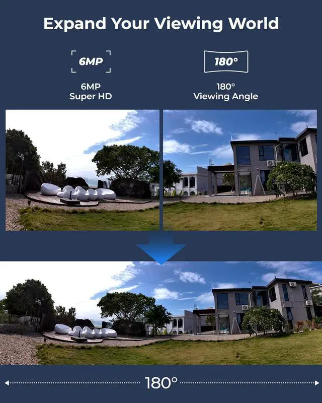Alt view image 3 of 7 - REOLINK  Duo 2+Solar Panel (6W) +Free 32G SD, 6MP Security Camera Outdoor Wireless, Dual Lens Solar Security Camera with 180° View, 2.4/5GHz WiFi, Color Night Vision, Human/Car Detection, No Extra Fee