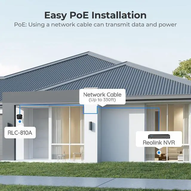 Alt view image 3 of 7 - REOLINK 4pcs RLC-810A 4K Security Camera Outdoor, 8MP IP PoE Camera with Human/Vehicle Detection, 100Ft IR Night Vision, Work with Smart Home, Time lapse, Up to 256GB SD Card,4 Pack