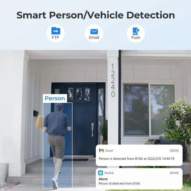 Alt view image 5 of 7 - REOLINK 4pcs RLC-810A 4K Security Camera Outdoor, 8MP IP PoE Camera with Human/Vehicle Detection, 100Ft IR Night Vision, Work with Smart Home, Time lapse, Up to 256GB SD Card,4 Pack
